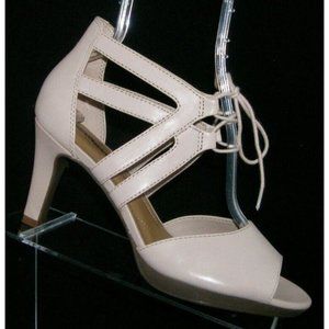 Clarks Collection Adriel Elaina pink leather lace up strappy heels 9M 40